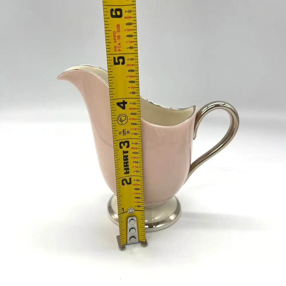 Vintage Colonial Fine China Porcelain Pink & White Cream & Sugar *No Lid